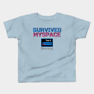 Survived MySpace Top 8 (Barely) - Retro Social Media Humor Kids T-Shirt